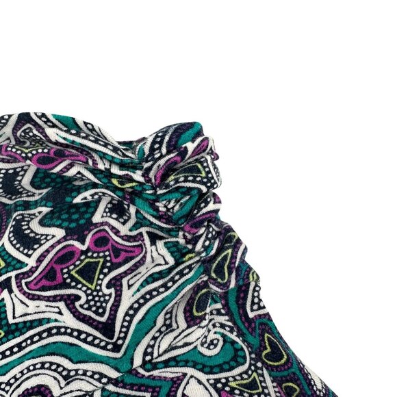 Renee C  Womens Blue Multi Paisley Print Comfort Stretch Waist Size M - Picture 4 of 8